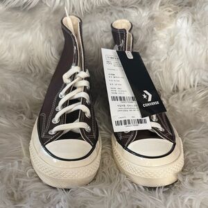 Converse High-Top Sneakers in Brown and Cream